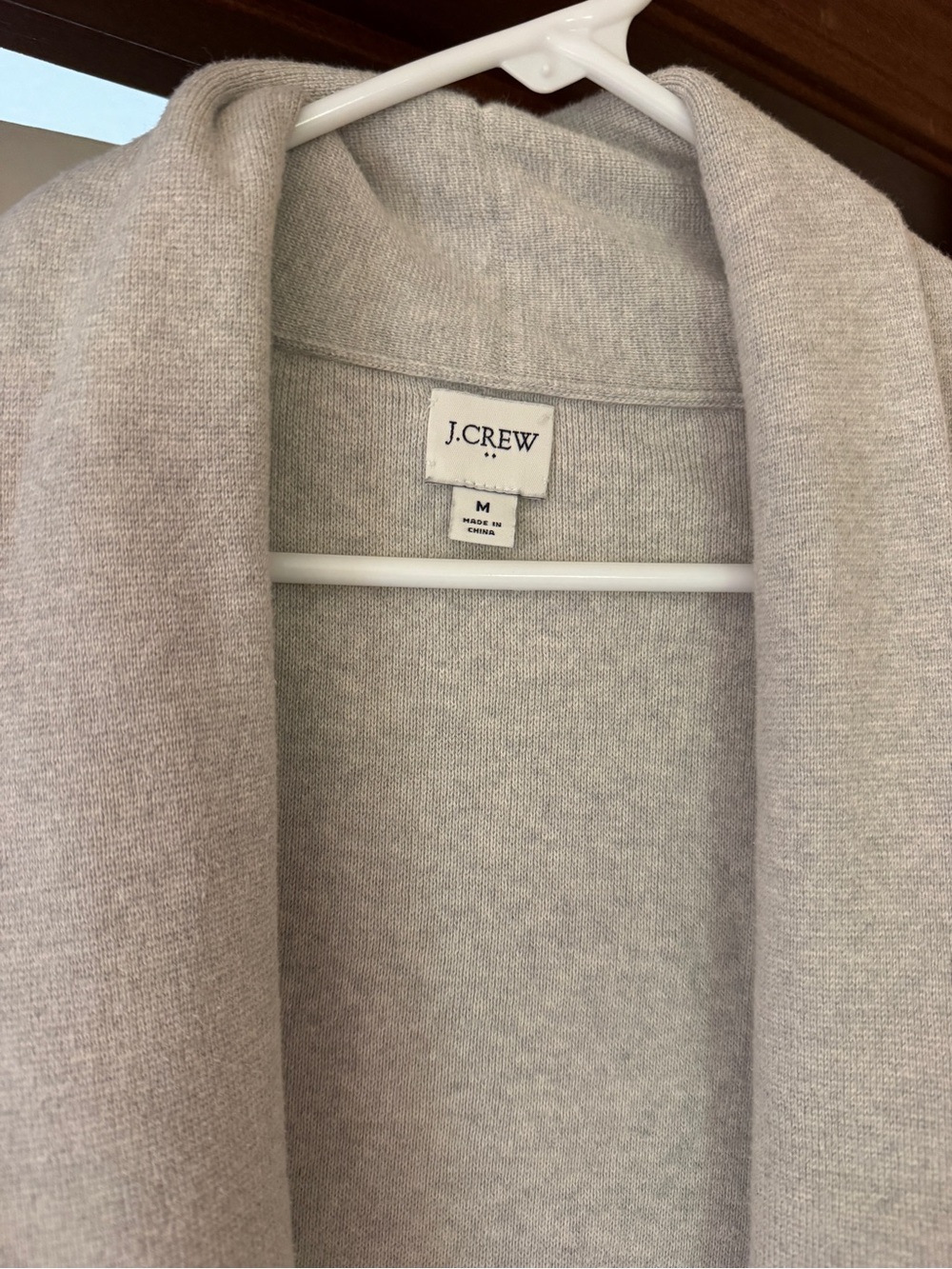 J. Crew Light Gray Open-Front Shawl Cardigan